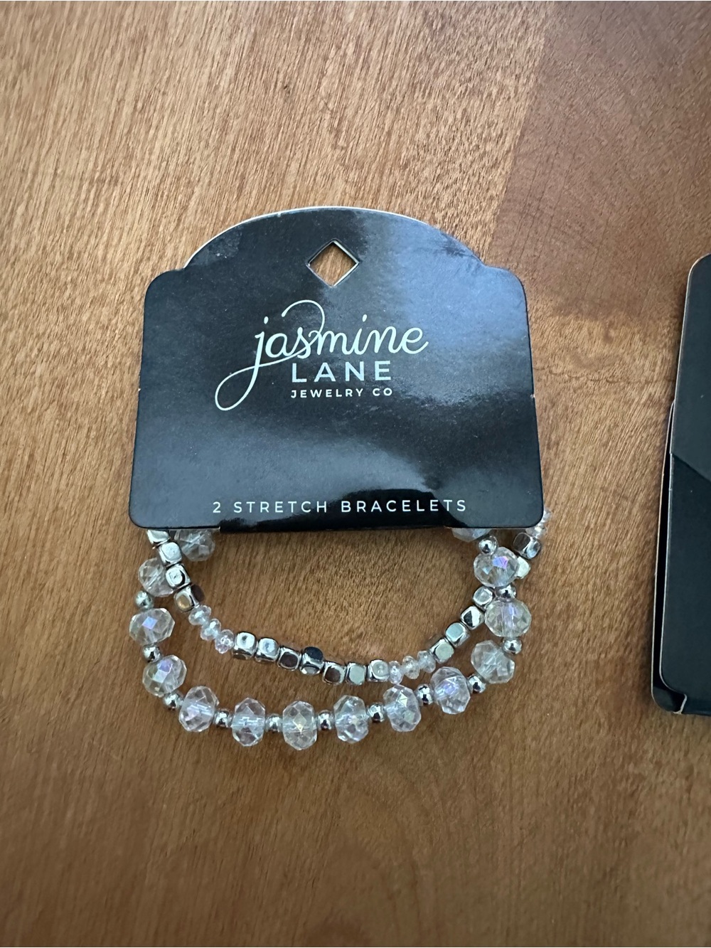 Jasmine Clear Crystal Stretch Bracelet Set - Duo Sparkle